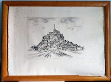 CHALCOGRAPHIE du LOUVRES - MONT SAINT MICHEL par Georges GOBO