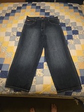 Vintage Y2K South Pole Jeans Men 38x29 Baggy Loose Fit Dark Blue Wash Red Tab