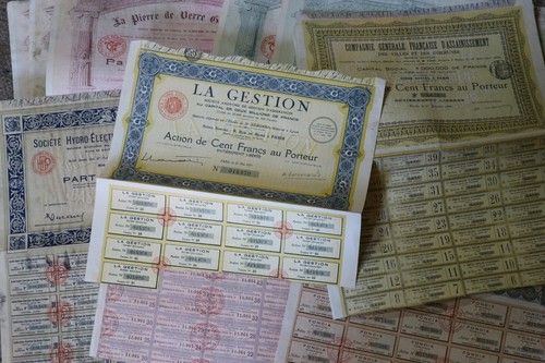 Lot anciennes actions - lot,