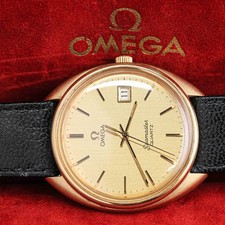*NEAR MINT w/Case* Vintage OMEGA Seamaster Cal.1342 Quartz Push Crown Gold Men's