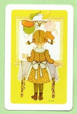 HOLLY HOBBIE girl swap card / blank back playing card narrow single