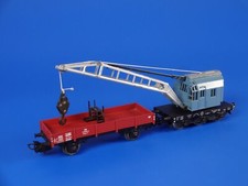 MARKLIN H0 - 4611 - Crane Car + Flat Wagon 4503 (52)/ EXC