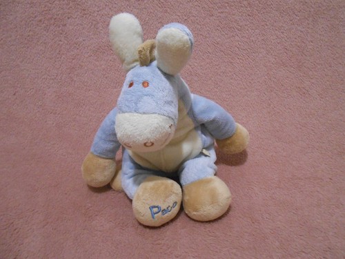 Doudou peluche ane bleu - doudou, paco
