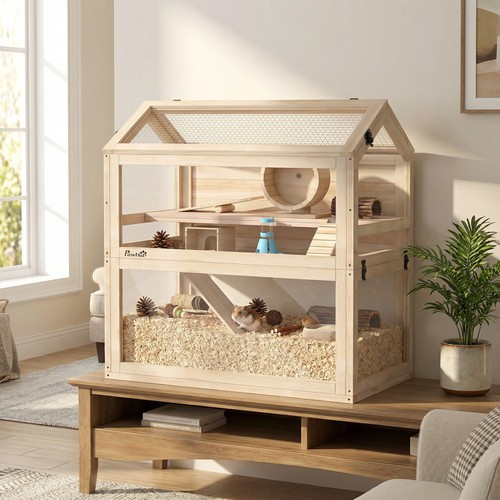 Wooden hamster cage tier - cage,, 3-tier