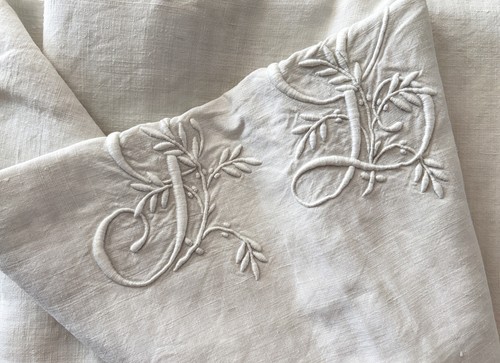 Drap lit vintage lin - de,