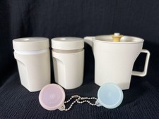 Vintage Tupperware Salt, Pepper, Creamer Set With 2 Bonus Keychains