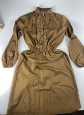 Vintage  Jerrell of Texas Brown  Prairie Dress, Size Small 70's 80's