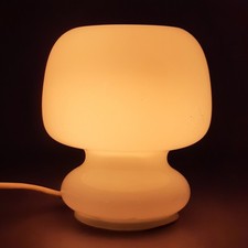 Mushroom table lamp Murano glass design Space Age white opaline 1970s