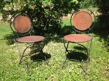 Paire Anciennes CHAISES jardin