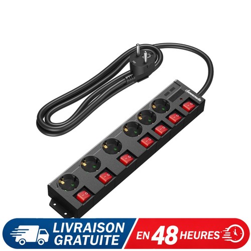 Dewenwils multiprise prises - multiprise, 6