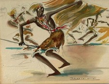Set of Six - Vintage Paul Daxhelet  Mogambo - African Print Collection