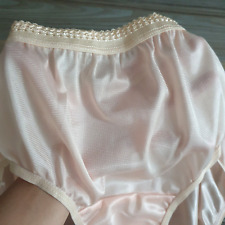 Vintage Sheer Nylon Panty Sissy Orange Brief Silky Underwear Size 7-8 Hip 38-42"