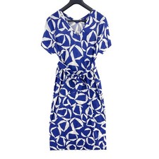 GANT Bleu Crescent Bloom Jersey Ceinture Robe Maxi Taille M