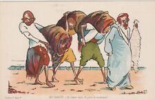 Old postcard illustrator in Morocco Li beautiful carpet, li skin di sheep!