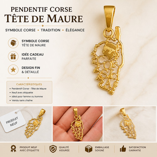Pendentif corse tête maure - pendentif,