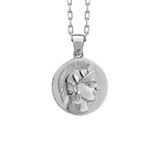 Pièce de monnaie commandant grecque en argent sterling poli pour cadeau d'ann...