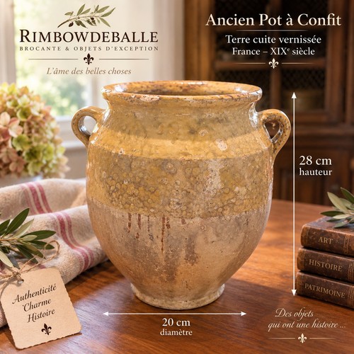 Antique french confit pot - pot, 19th