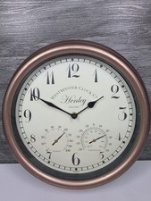 Henley  Westminster  WALL CLOCK Horloge  & Thermometer  "Indoor/ Outdoor Clock"