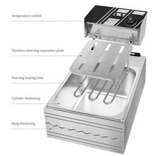 Friteuse électrique professionnelle 12L en acier inoxydable à double tête UK