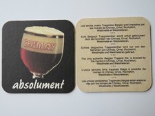 Bière Barre dessous de Verre ~Chimay Absolument~ Trappiste Along Avec Orval ,