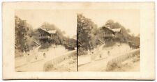 Stereo photo chalet in a garden in Sevres near Paris circa 1860