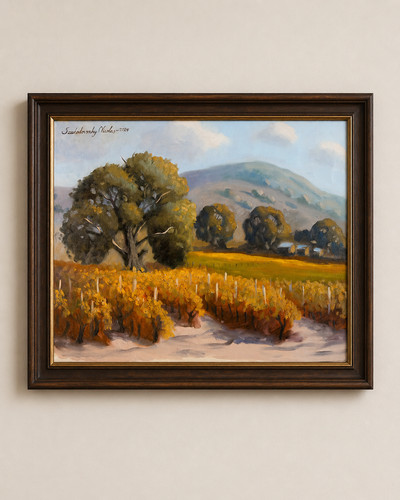 Tableau huile original - tableau, automne