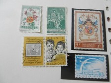 lot de 5 timbres belges