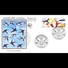 FDC soie - Europa, oiseaux de