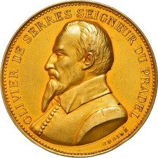 France, Médaille, Comice Agricole de Reims, Olivier de Serres, 1934, Oudiné