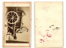 The Milk Merchant, Dog Cart, Netherlands Vintage Albumen Print CDV.