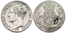 Belgique Rare 20 centimes 1858 argent Léopold Premier Pièce de monnaie belge