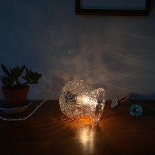 Lampe suspension baladeuse globe ancien en verre transparent LAMP-7553