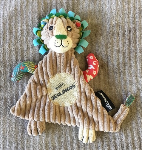 Doudou lion beige vert - lion,