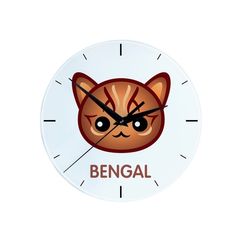 Bengal horloge avec chat - avec, un