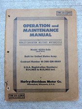 Harley-Davidson 1942 Operation and Maintenance Manual Model 42XA-Solo Shaft Dr