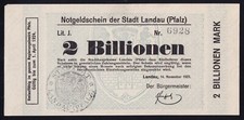 Landau Palatinate: 2 trillion Mark 14.11.1923 to 1.4.1924