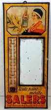 Antique salt glacoid / thermometer / mirror.
