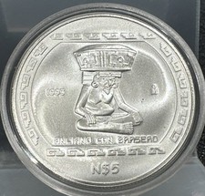 1993 Mexico TYPE 1 - N$5 Pesos Anciano Con Brasero 1 oz .999 Silver [1943]
