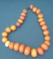 279g Tuareg Necklace 27 Beads Baltic Amber Copal Beads Necklace Butterscotch
