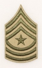 Army Chevron 2198: Sergeant Major, single - 1958-68, khaki