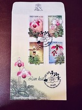 2023 Vietnam stamps FDC ORCHIDS PAPHIOPEDILUM HA NOI POSTMARK