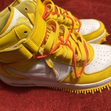 Nike Air Force 1 Mid SP LTHR Men's Sneakers Off-White/White/Yellow, Size 10