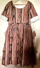 Antique Replica Dress Traditional Costume Short Sleeve Fabric Indian Pattern