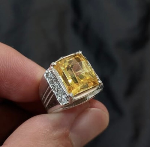 Bague homme aaa citrine pierre - homme,