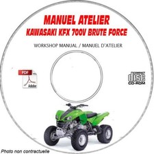 KFX 700V Force - Manuel Atelier CDROM KAWASAKI Anglais Revue technique Expéditi