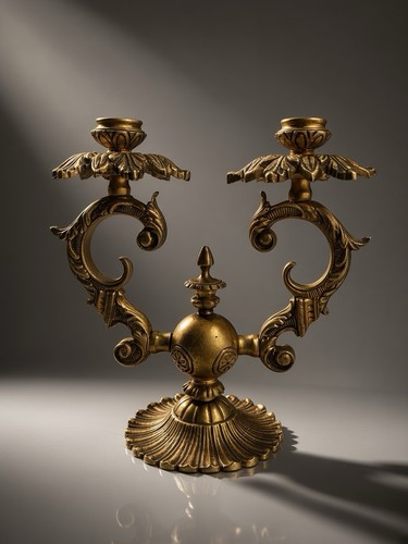 Bougeoir métal doré