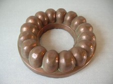 Ancien moule à gâteau en cuivre étamé 25 cm n°2 déco cuisine campagne