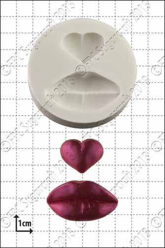 Moule silicone lèvres - &, cœur