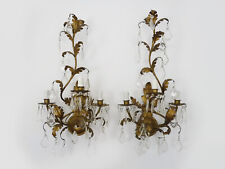 Large (70cm - 27.55") Pair of 3 Arm Foliage Wall Sconces
