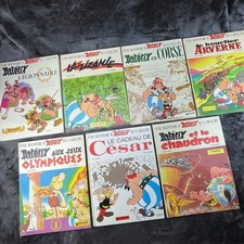 Vintage Asterix Hardcover Comic Books FRENCH Lot of 7 1960s 1970s